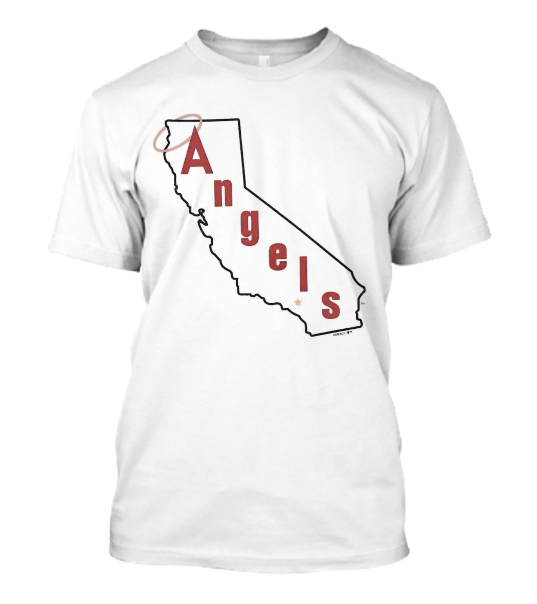 California Angels Script Los Angeles Outline With Halo T-Shirt