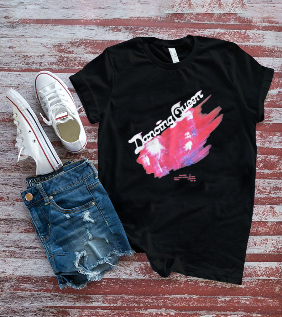 ABBA Dancing Queen Retro Red Brushstroke Photo T-Shirt