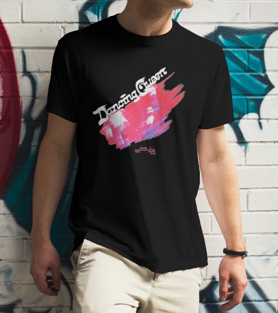 ABBA Dancing Queen Retro Red Brushstroke Photo T-Shirt