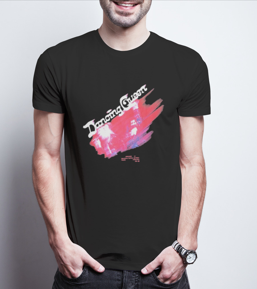 ABBA Dancing Queen Retro Red Brushstroke Photo T-Shirt