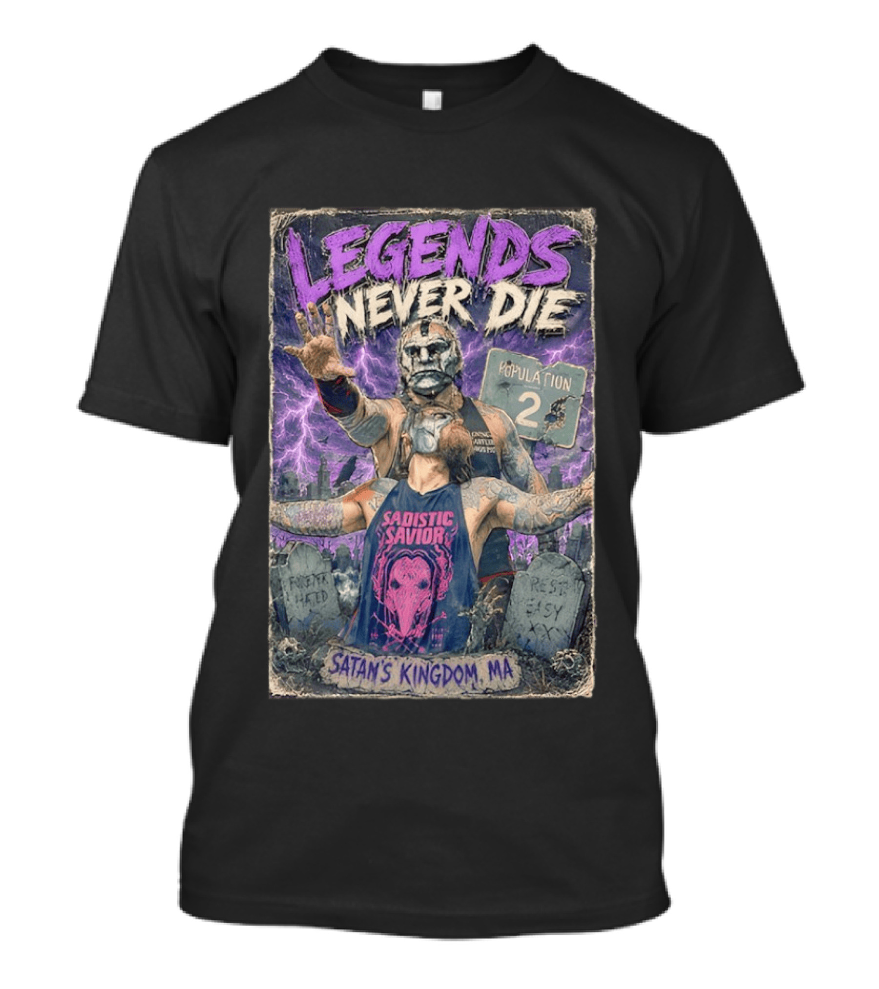 Legends Never Die Sadistic Savior Satan's Kingdom MA Penta El Zero Miedo T-Shirt