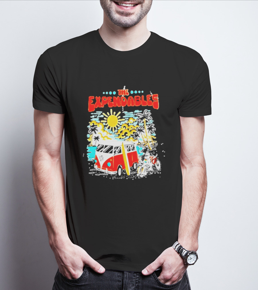 The Expendables Santa Cruz California Surf Van Beach Scene T-Shirt