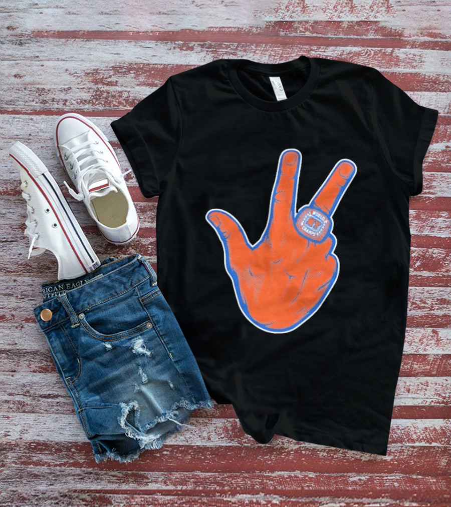 New York Knicks Jalen Brunson Peace Sign Ring Basketball Champion T-Shirt