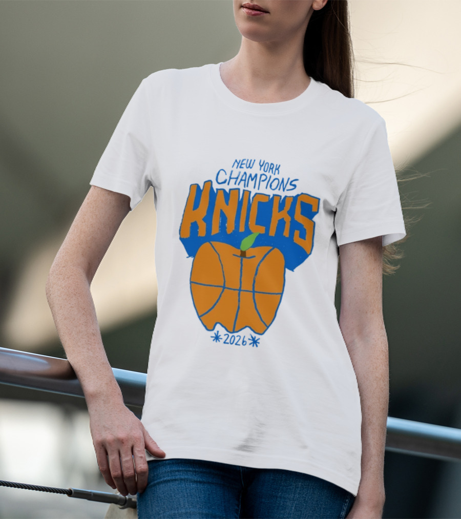 New York Champions Knicks Big Apple 2026 T-Shirt