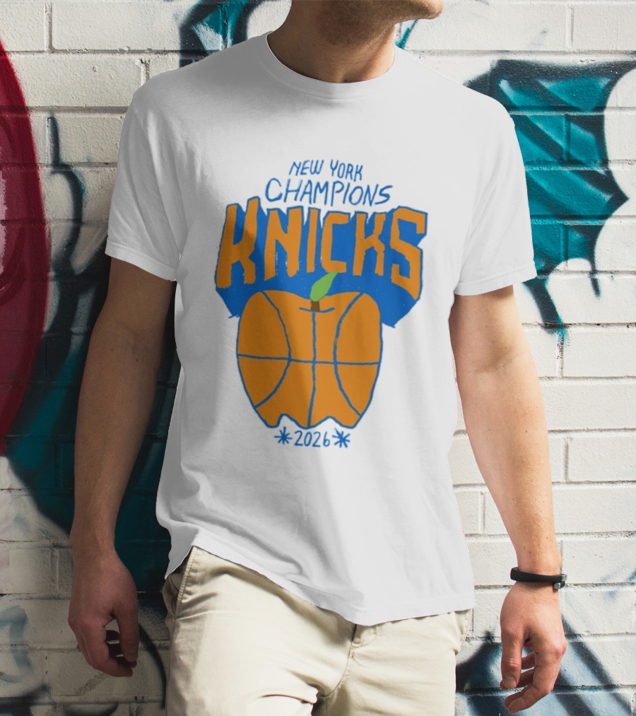 New York Champions Knicks Big Apple 2026 T-Shirt