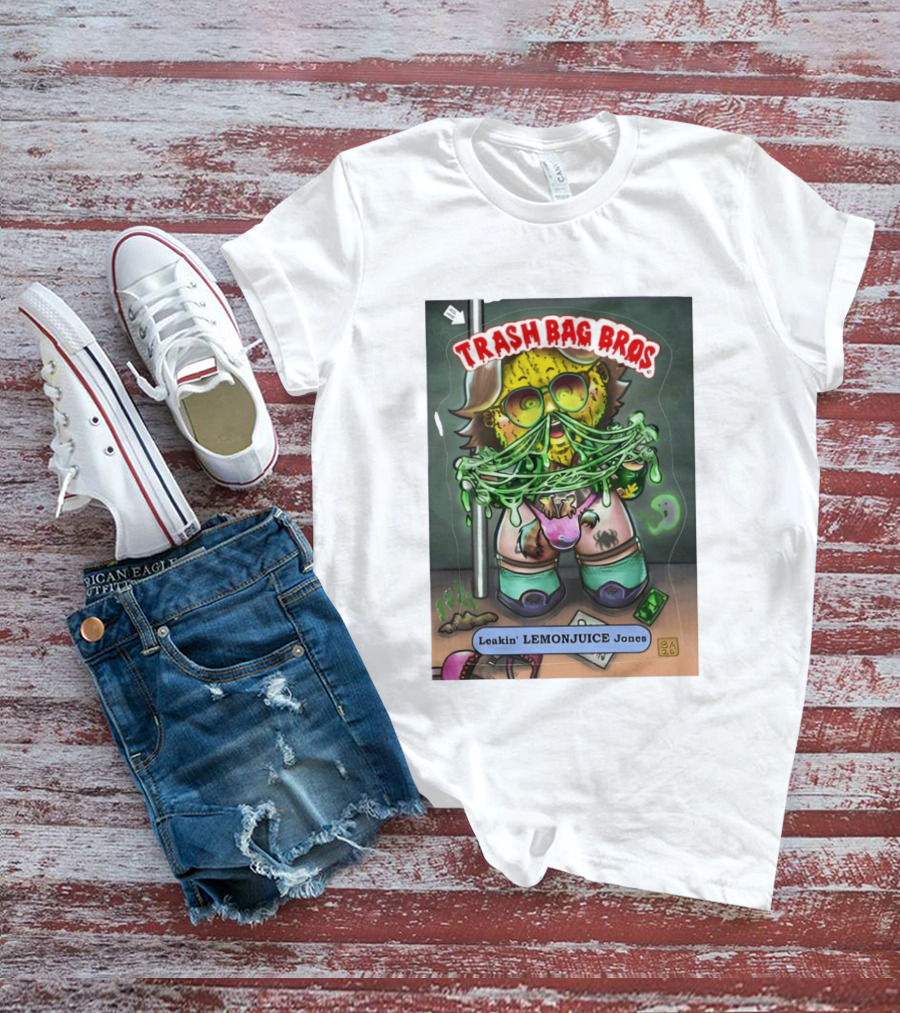 Trash Bag Bros Leakin Lemonjuice Jones Retro Style Comic T-Shirt