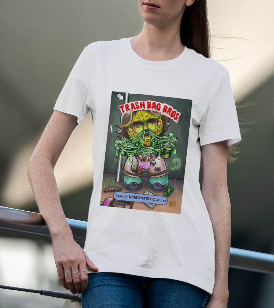 Trash Bag Bros Leakin Lemonjuice Jones Retro Style Comic T-Shirt