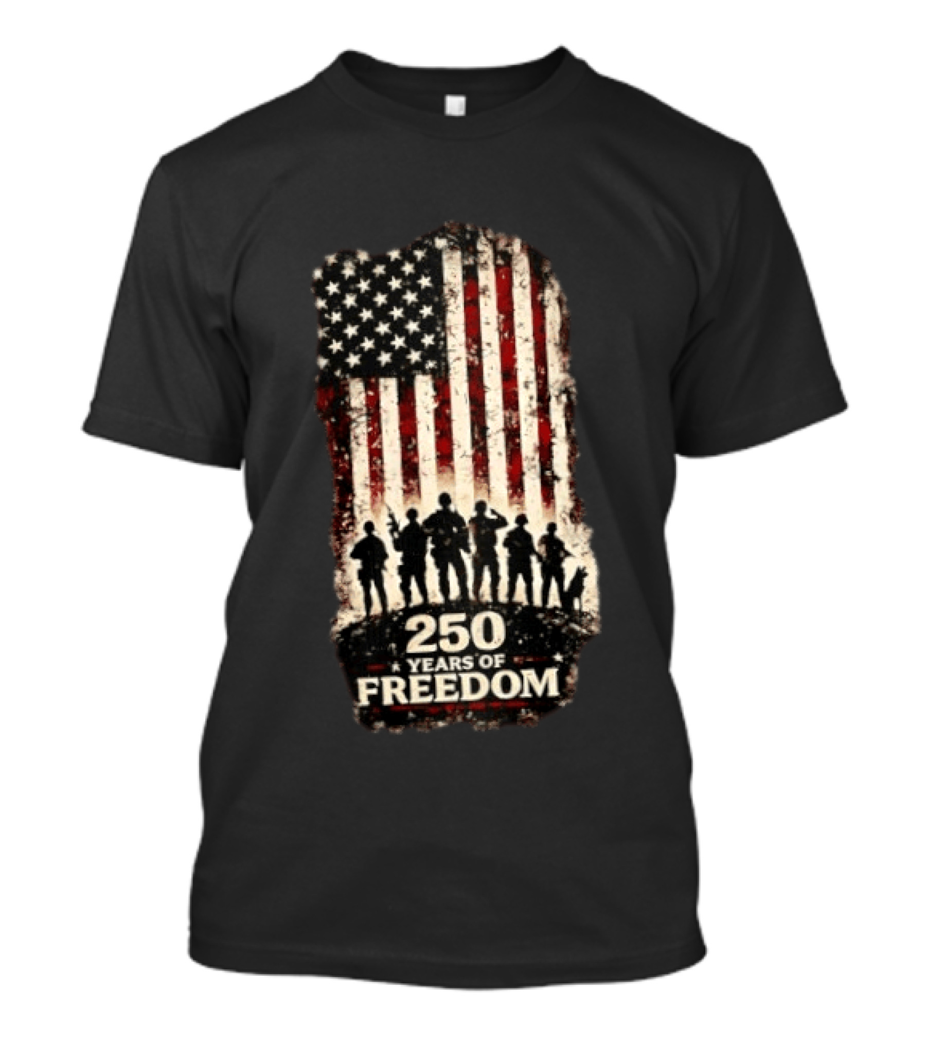 250 Years Of Freedom USA Flag Soldiers T-Shirt