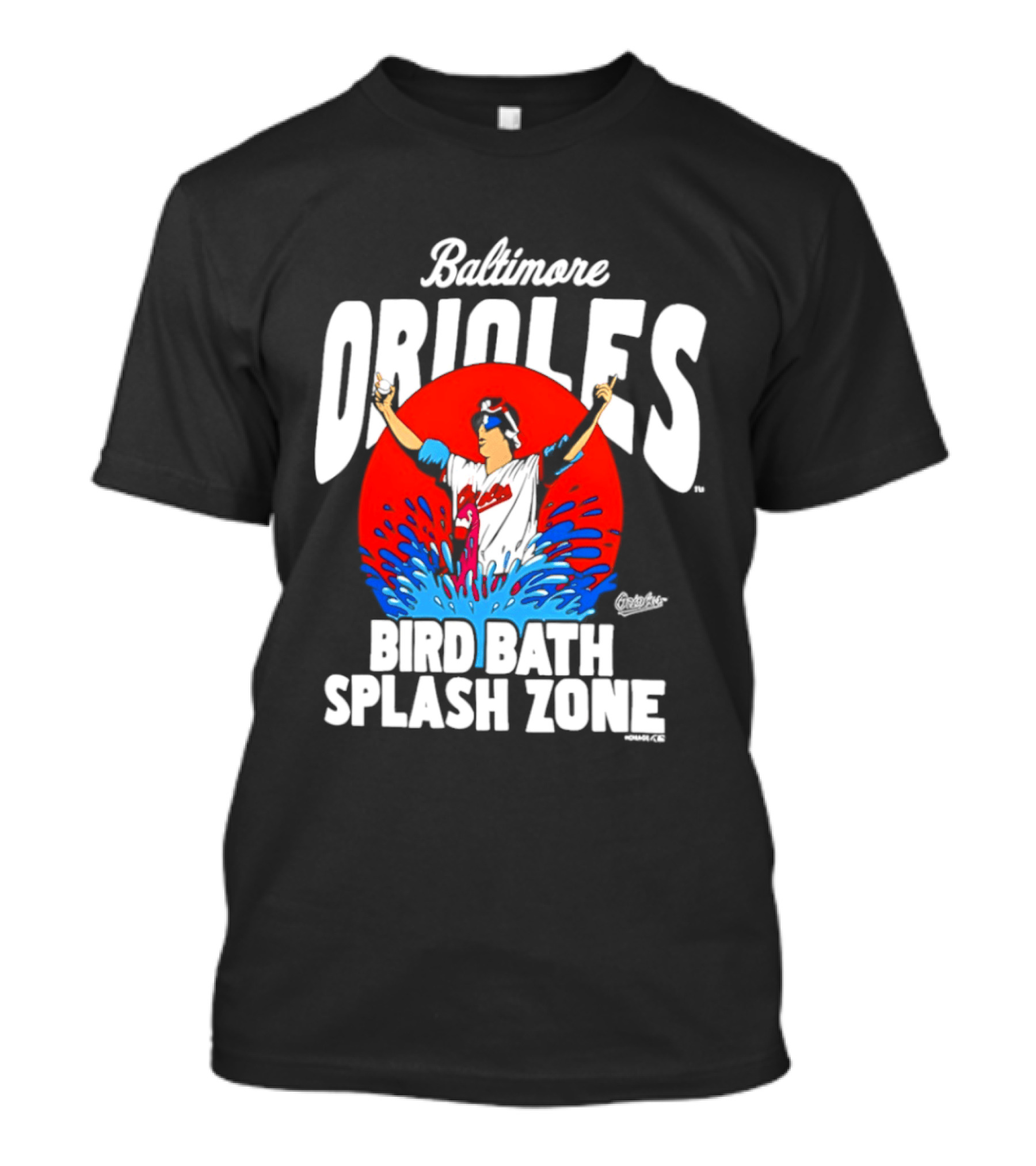 Baltimore Orioles Bird Bath Splash Zone Baseball Celebration T-Shirt