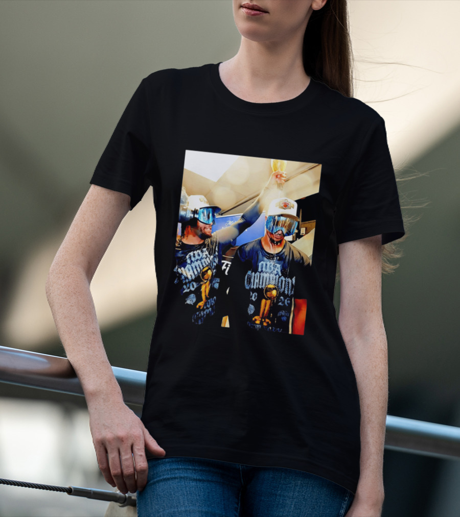 NBA Champions Celebration Jalen Brunson Josh Hart 2026 T-Shirt