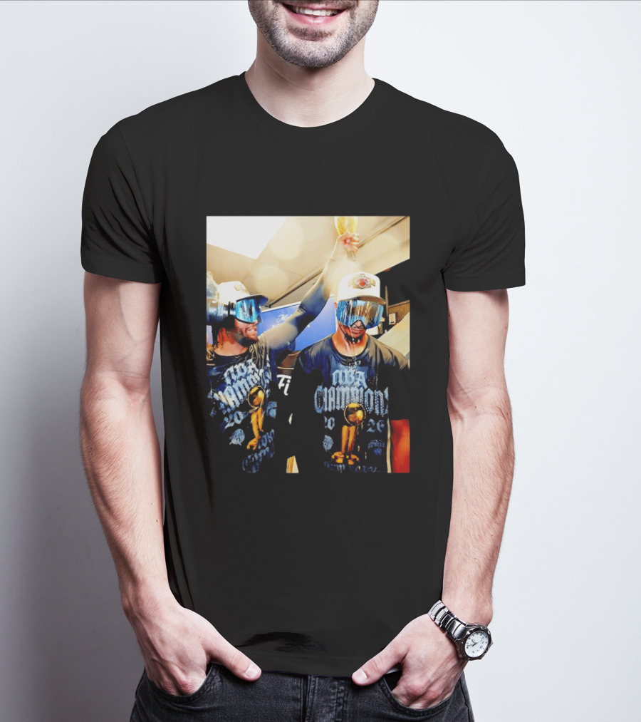 NBA Champions Celebration Jalen Brunson Josh Hart 2026 T-Shirt