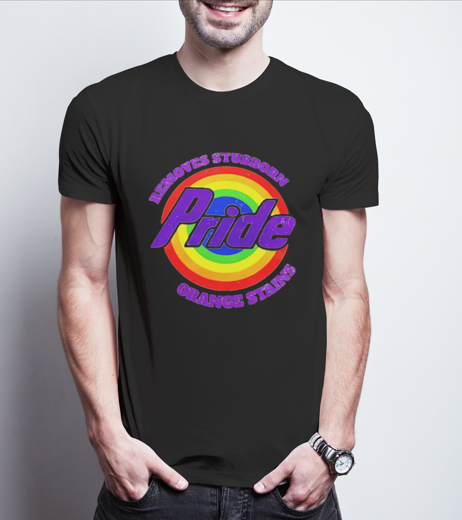Pride Removes Stubborn Orange Stains Rainbow Circle T-Shirt