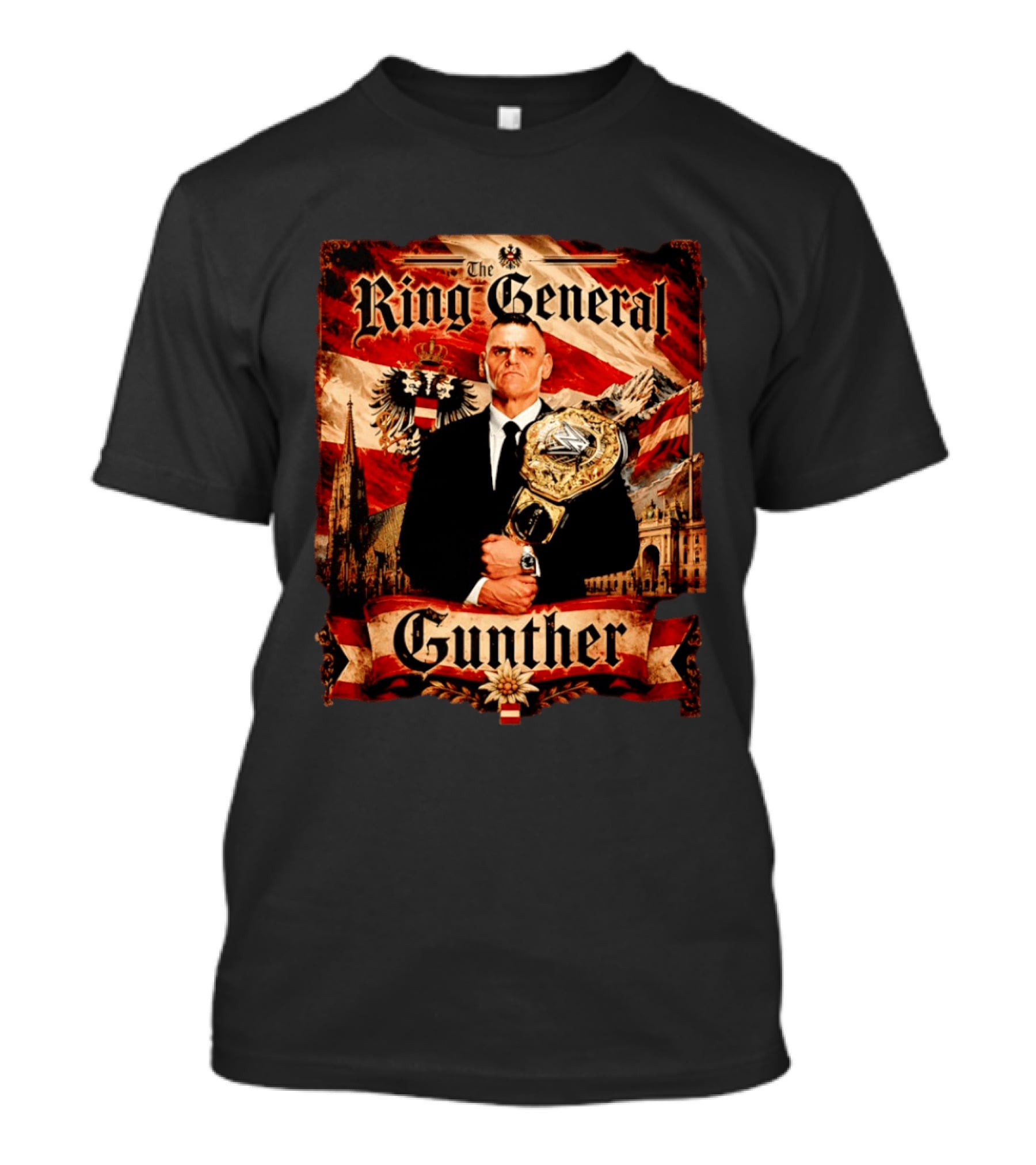 The Ring General Gunther Wrestling Champion With Eagle And Flag T-Shirt