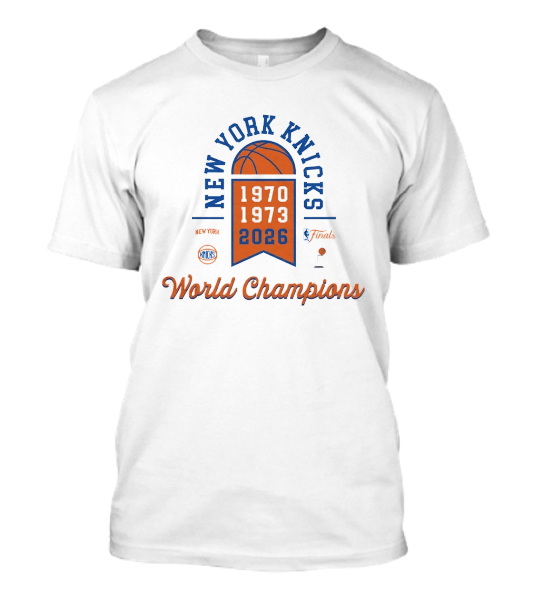 New York Knicks World Champions Basketball 3 Time 1970 1973 2026 T-Shirt
