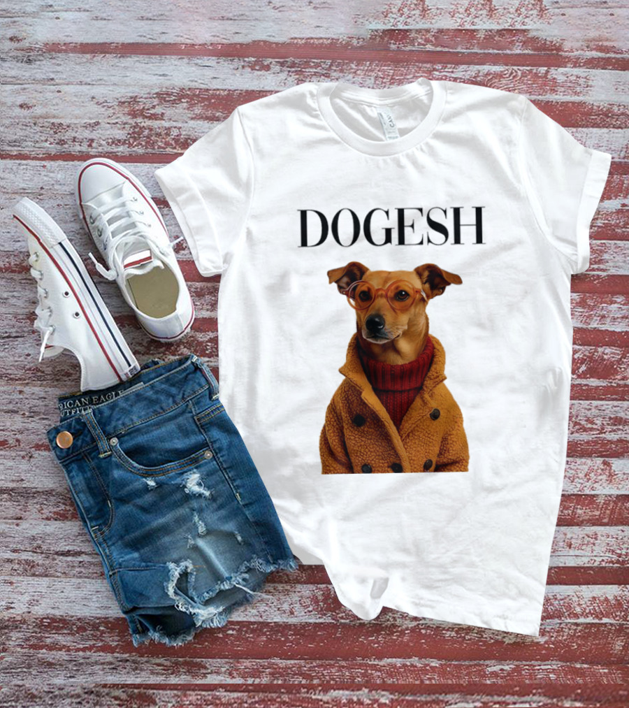 Dogesh Dapper Greyhound In Glasses And Coat T-Shirt
