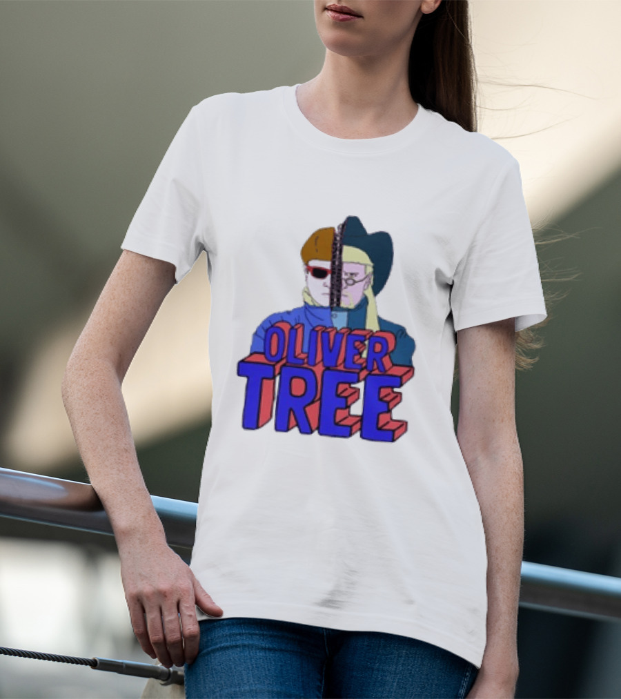Oliver Tree Split Persona Sunglasses Half Cowboy Half Futuristic T-Shirt