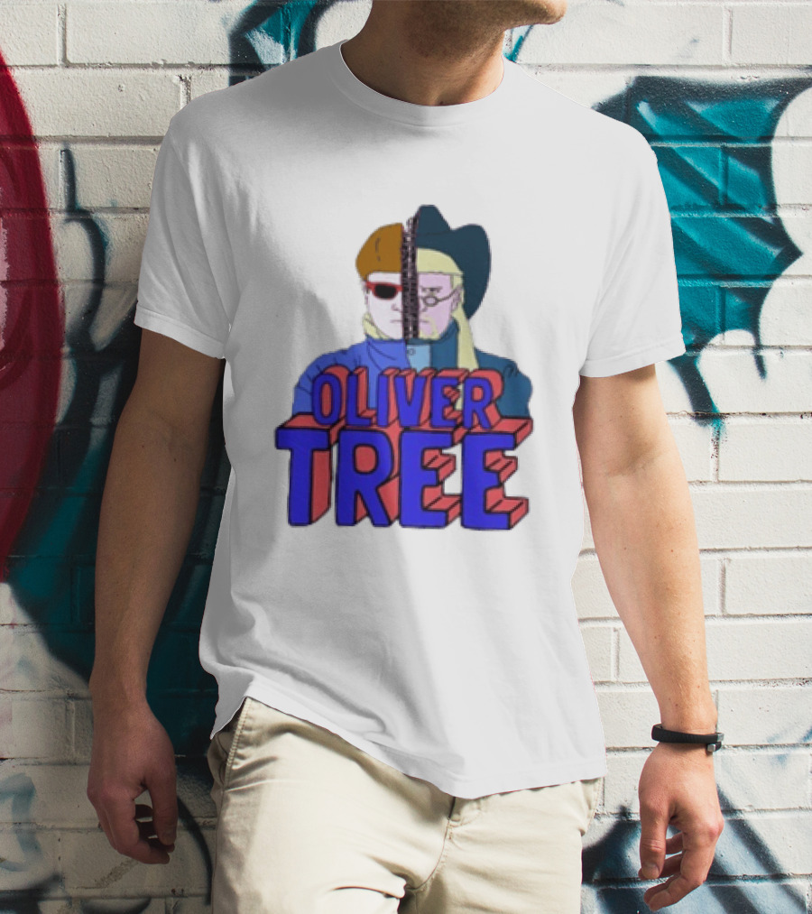 Oliver Tree Split Persona Sunglasses Half Cowboy Half Futuristic T-Shirt