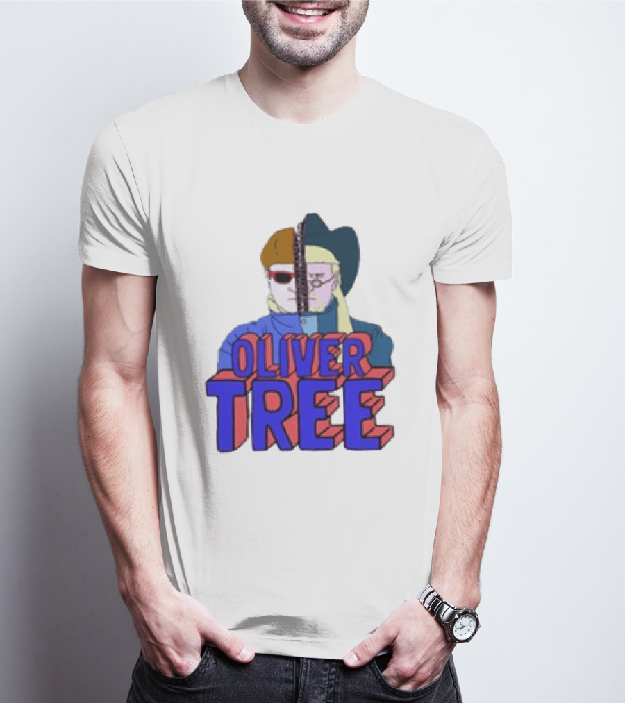 Oliver Tree Split Persona Sunglasses Half Cowboy Half Futuristic T-Shirt