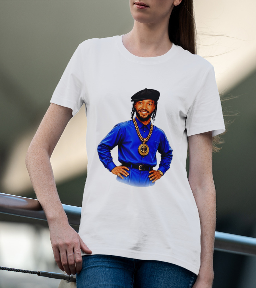 Jalen Brunson NY Knicks Always Business Never Personal Anchor Chain Beret Outfit T-Shirt