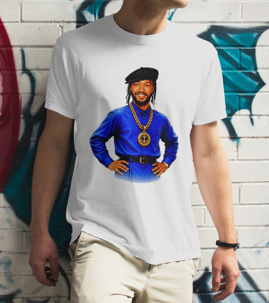 Jalen Brunson NY Knicks Always Business Never Personal Anchor Chain Beret Outfit T-Shirt