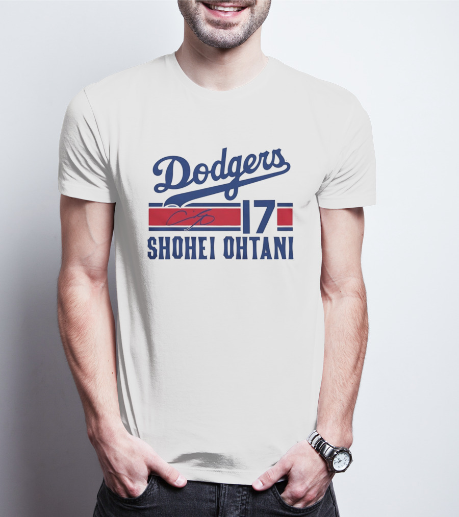 Dodgers Shohei Ohtani 17 Signature Number T-Shirt