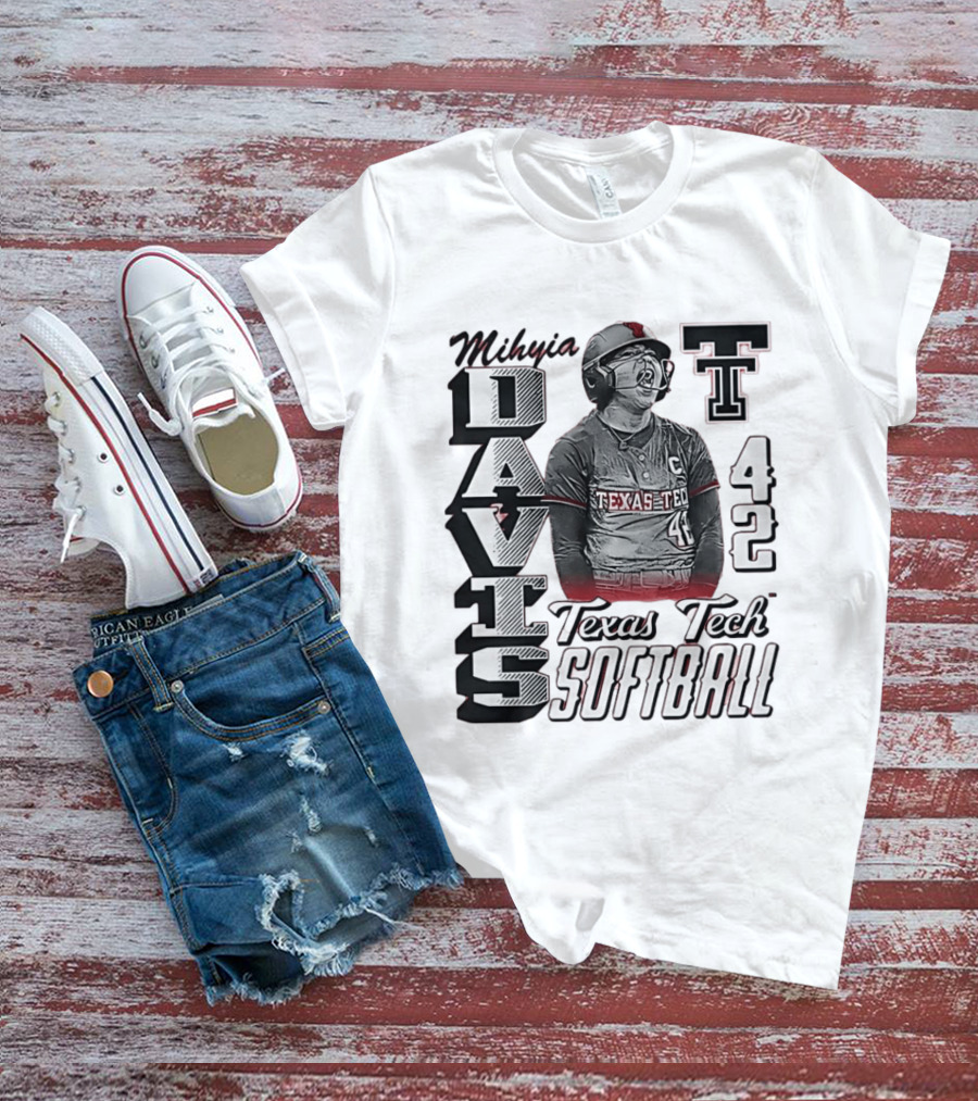 Mihyia Davis Texas Tech Softball Number 42 T-Shirt