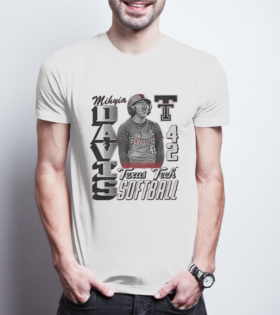 Mihyia Davis Texas Tech Softball Number 42 T-Shirt