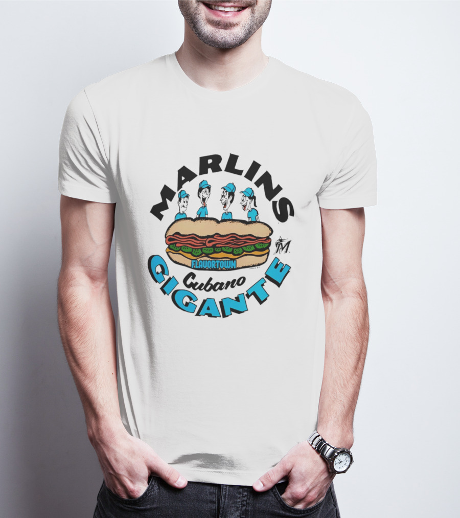 Marlins Cubano Gigante Flavortown Sandwich $1 T-Shirt