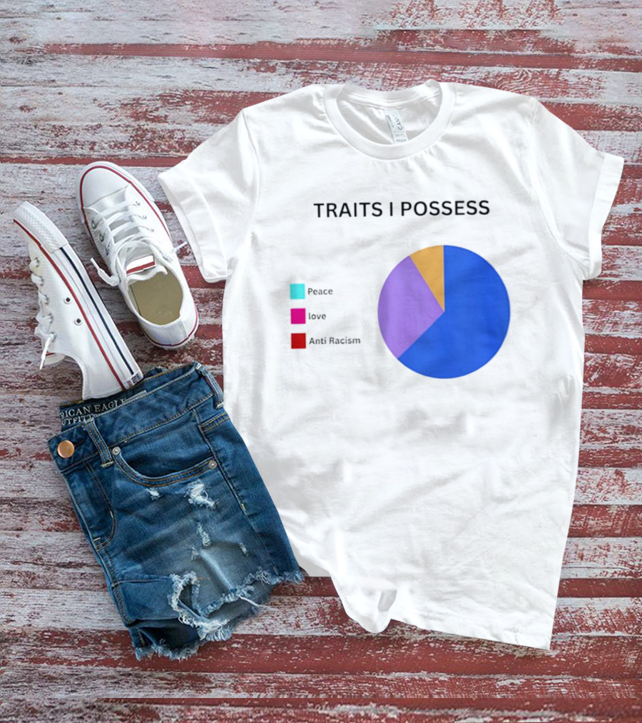 TRAITS I POSSESS Peace Love Anti Racism Chart T-Shirt