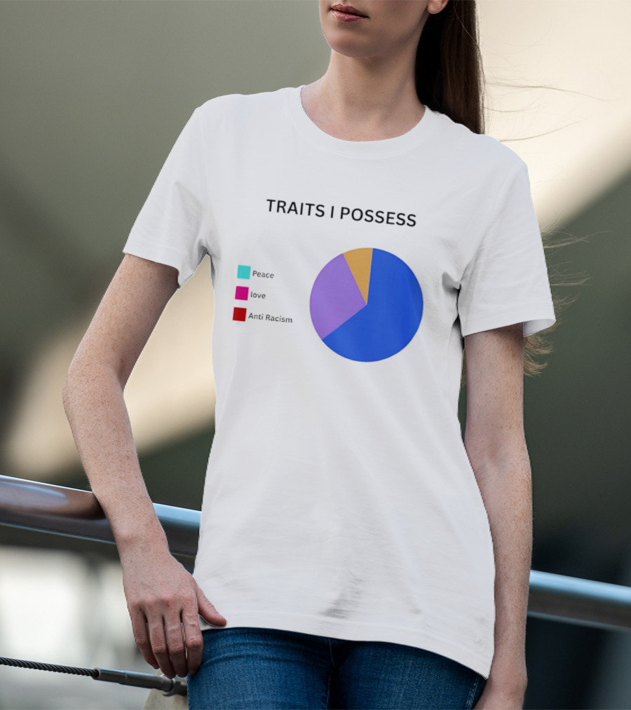 TRAITS I POSSESS Peace Love Anti Racism Chart T-Shirt