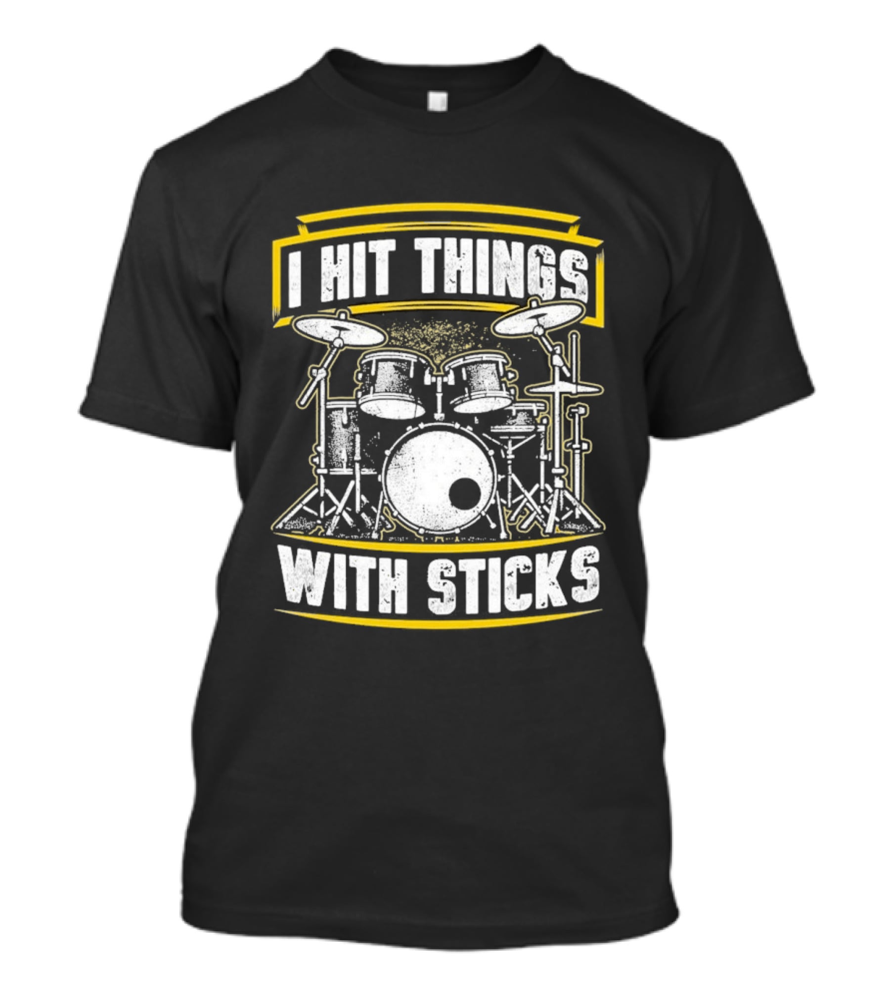 I Hit Things With Sticks Drum Set Retro Music Play T-Shirt
