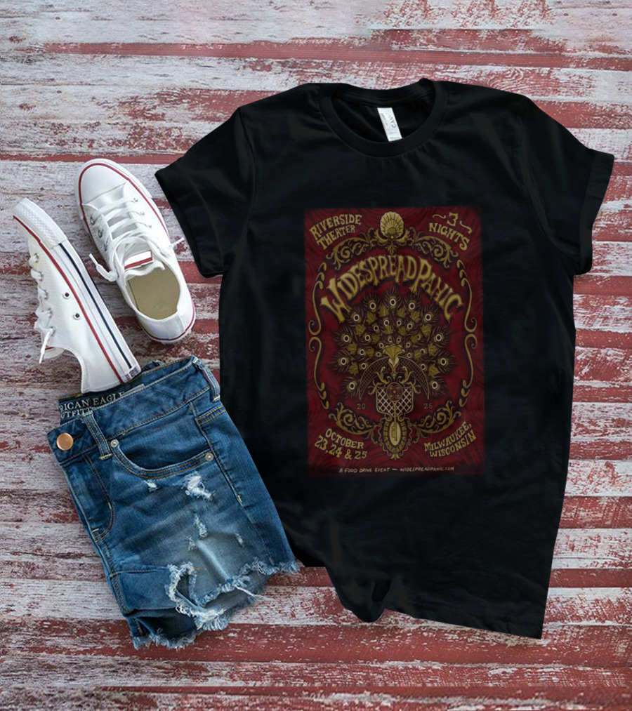 Riverside Theater Widespread Panic Milwaukee Wisconsin October 23 24 25 2026 3 Nights T-Shirt
