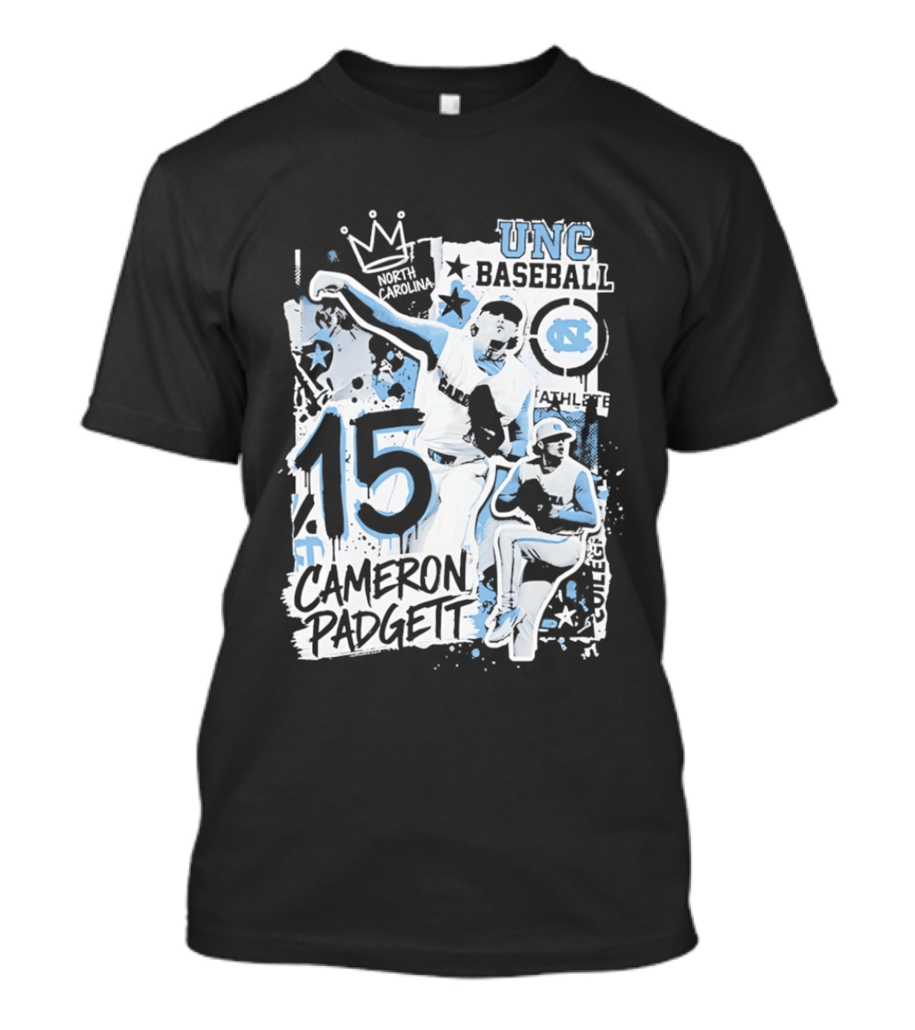 UNC Baseball Cameron Padgett 15 Tar Heels T-Shirt