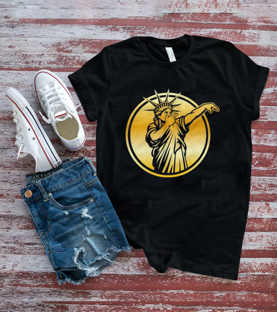 New York Knicks Jalen Brunson Statue Of Liber3 Gold T-Shirt