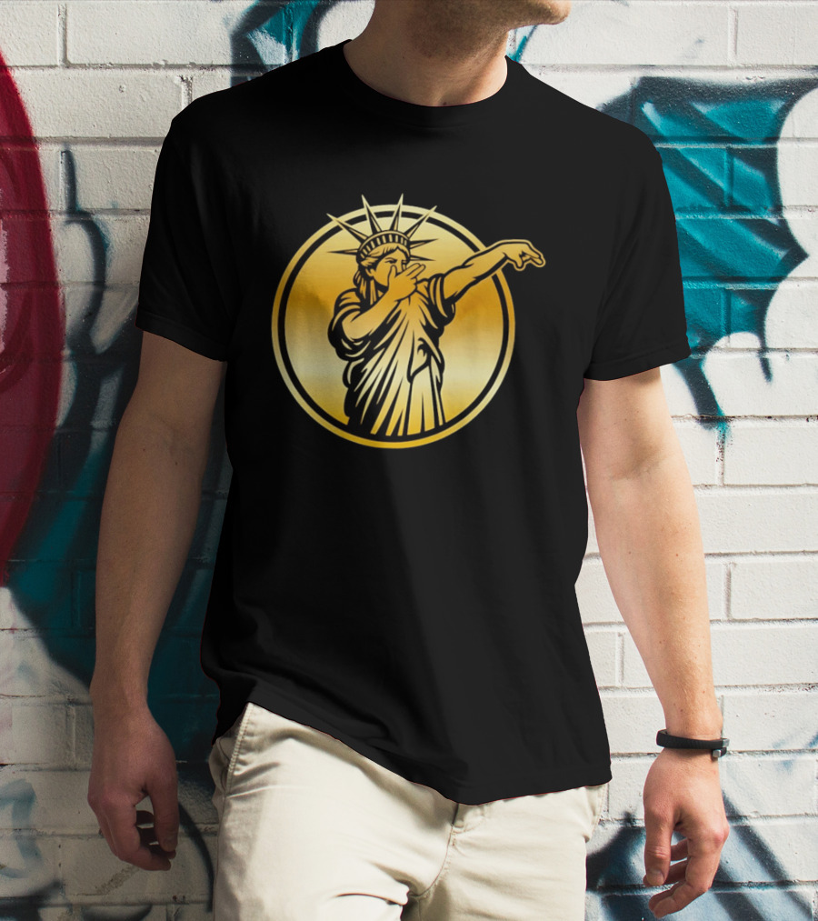 New York Knicks Jalen Brunson Statue Of Liber3 Gold T-Shirt