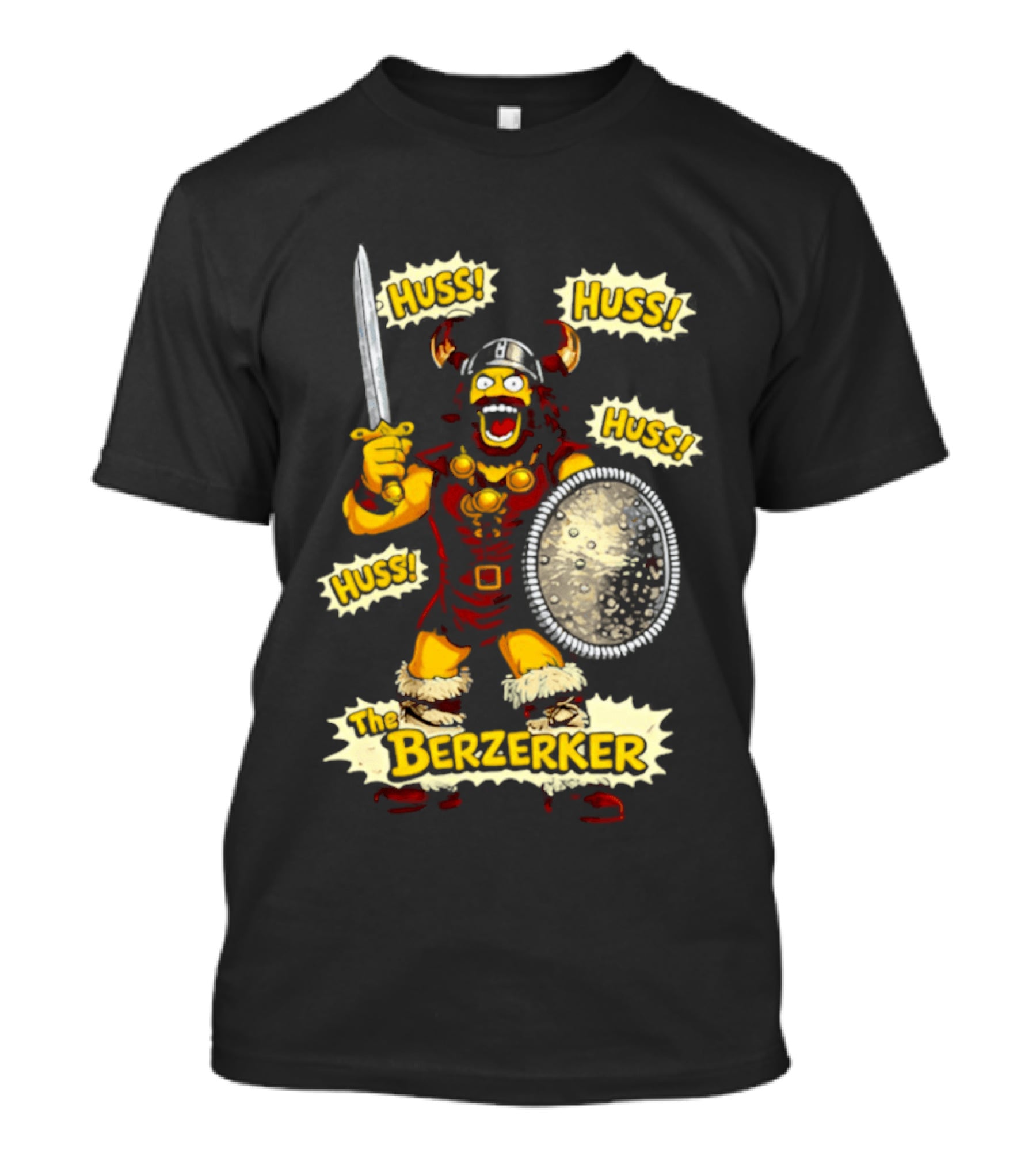 The Berzerker Huss Warrior Viking Berserker With Sword And Shield T-Shirt
