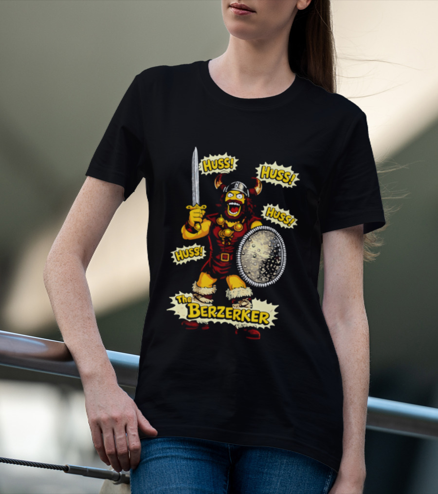 The Berzerker Huss Warrior Viking Berserker With Sword And Shield T-Shirt
