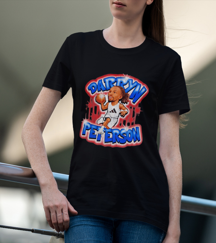 Darryn Peterson Kansas Jayhawks Basketball Caricature T-Shirt