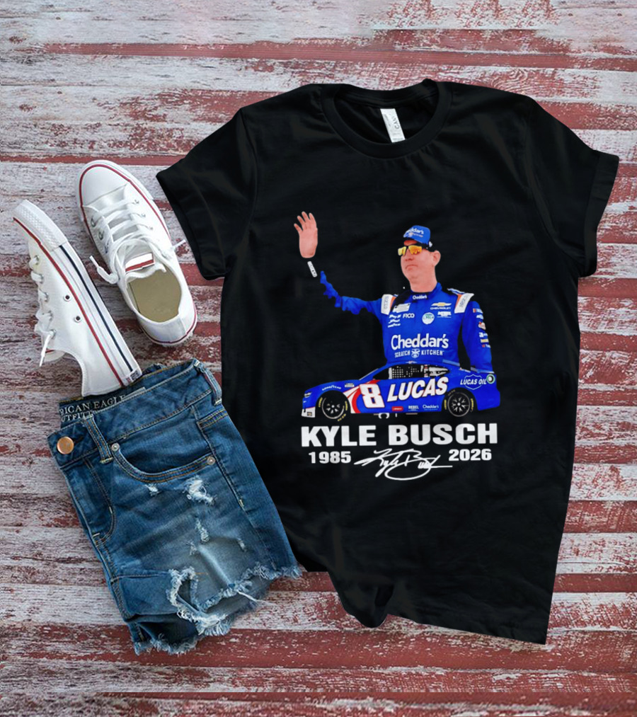 Kyle Busch 1985 2026 Lucas Oil Cheddar's Scratch Kitchen T-Shirt