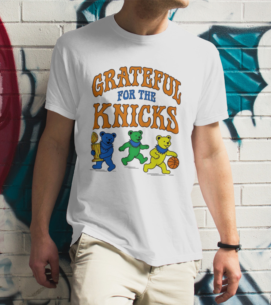 Grateful Dead New York Knicks Bears Basketball Trophy T-Shirt
