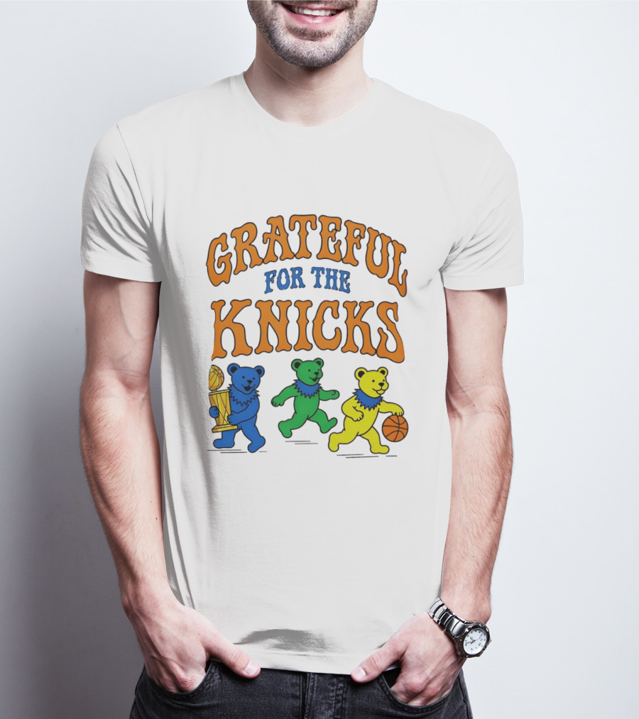 Grateful Dead New York Knicks Bears Basketball Trophy T-Shirt