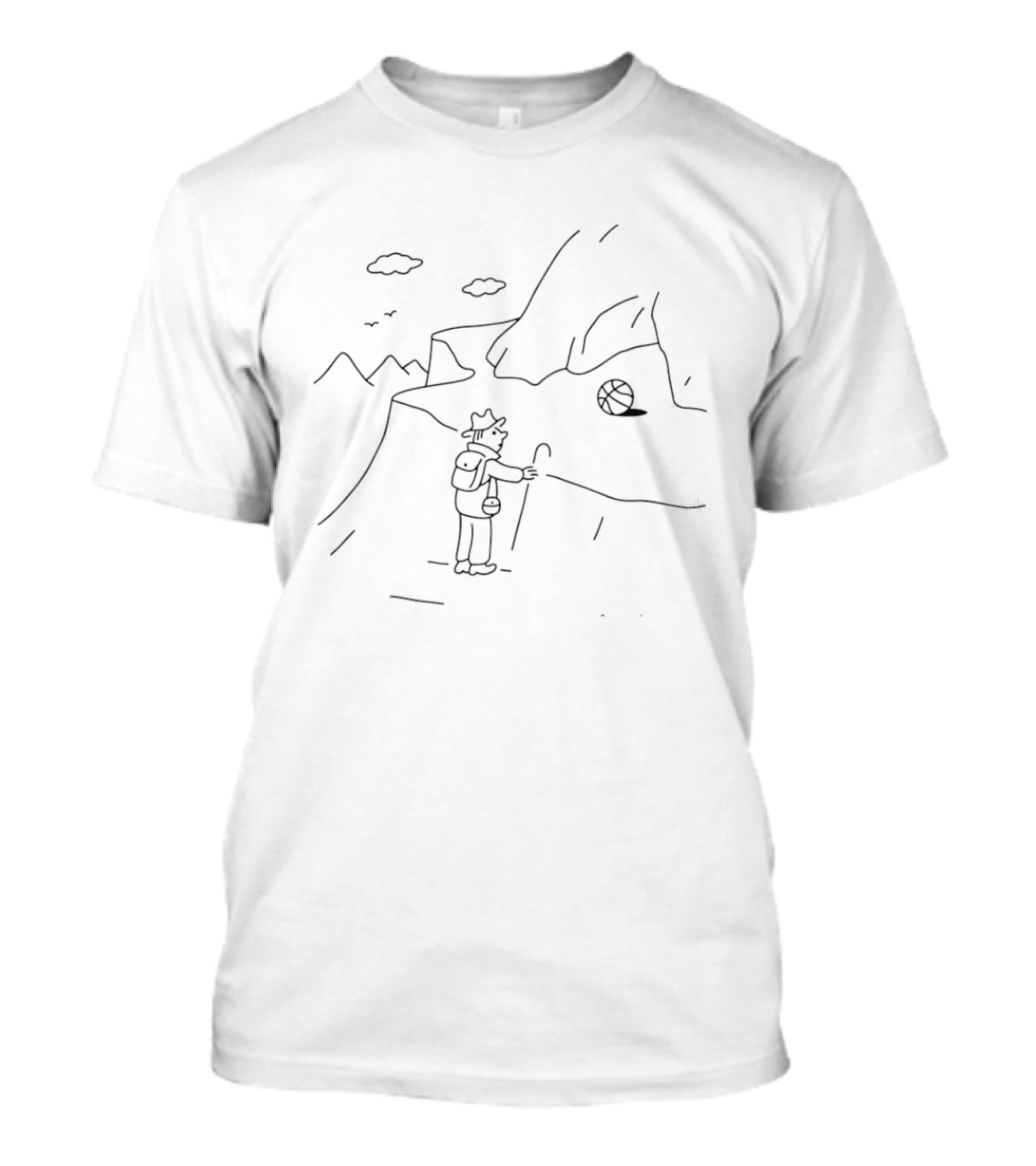 Hiker Discovers Lost Basketball In Mountainous Terrain T-Shirt