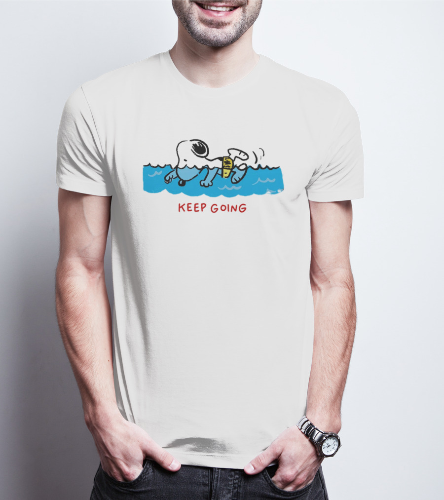 Peanuts Snoopy Swimming Keep Going Inspirational Motivation T-Shirt
