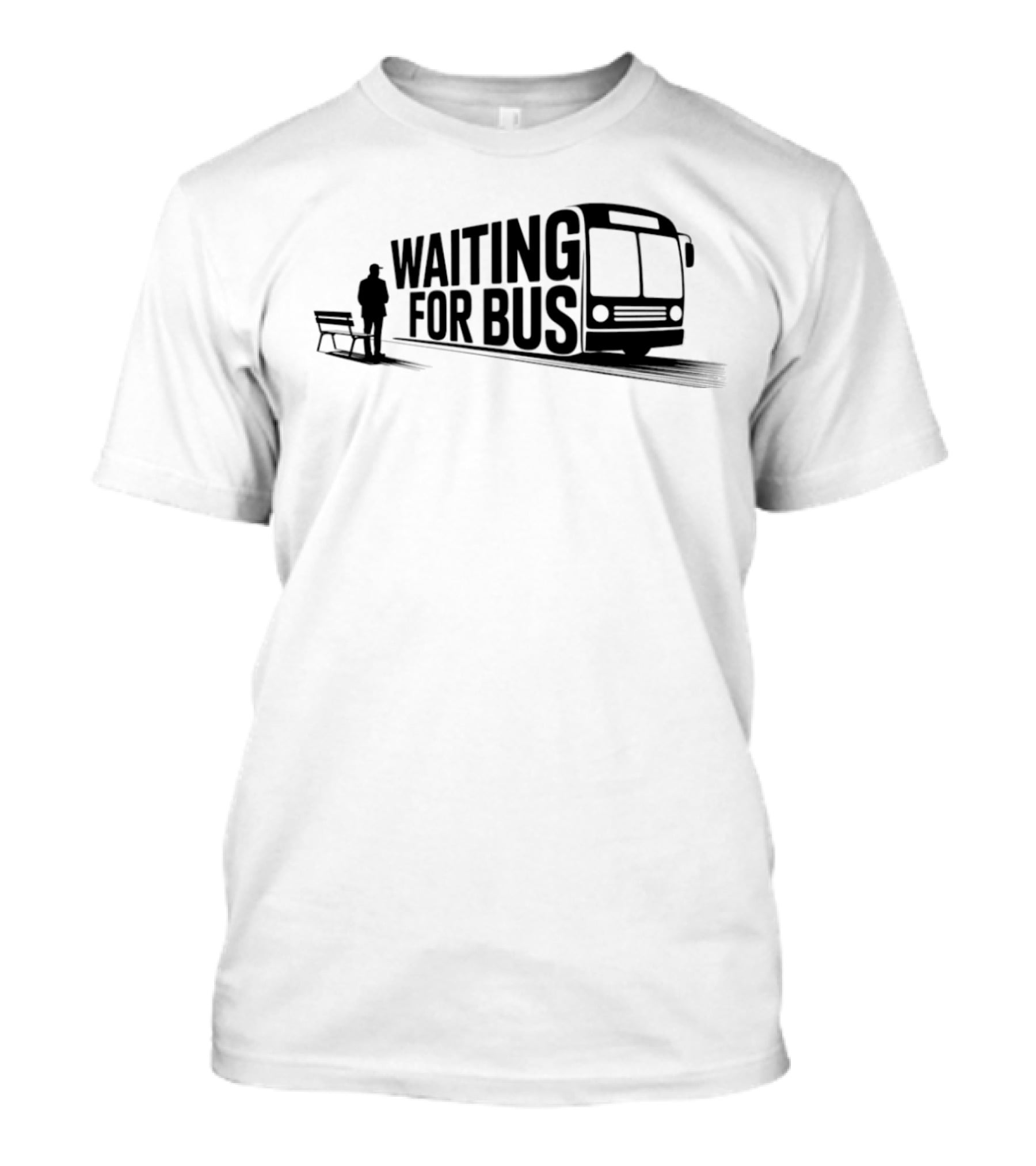 Waiting For Bus Public Transport Minimalist T-Shirt