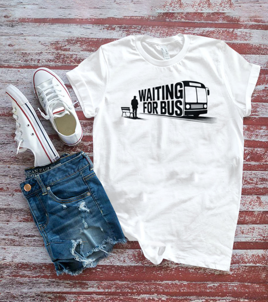 Waiting For Bus Public Transport Minimalist T-Shirt