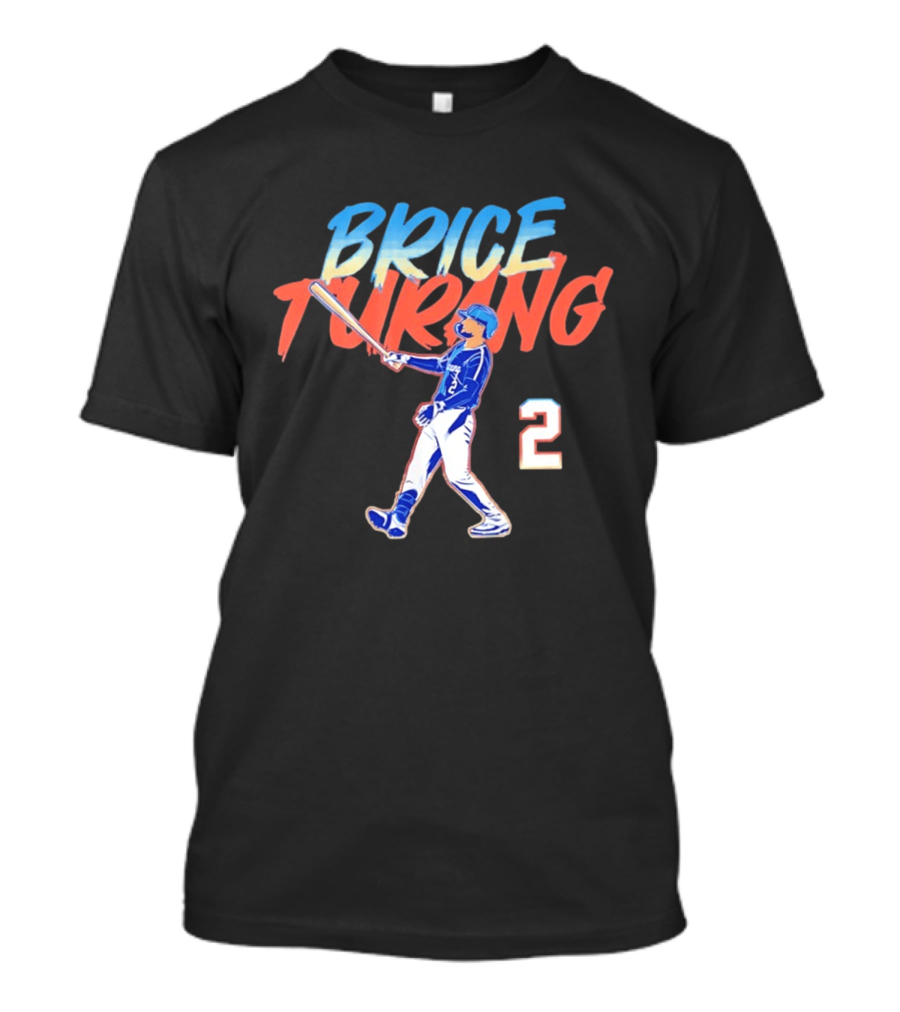 Brice Turang Milwaukee Brewers Slugger Swing Number 2 T-Shirt