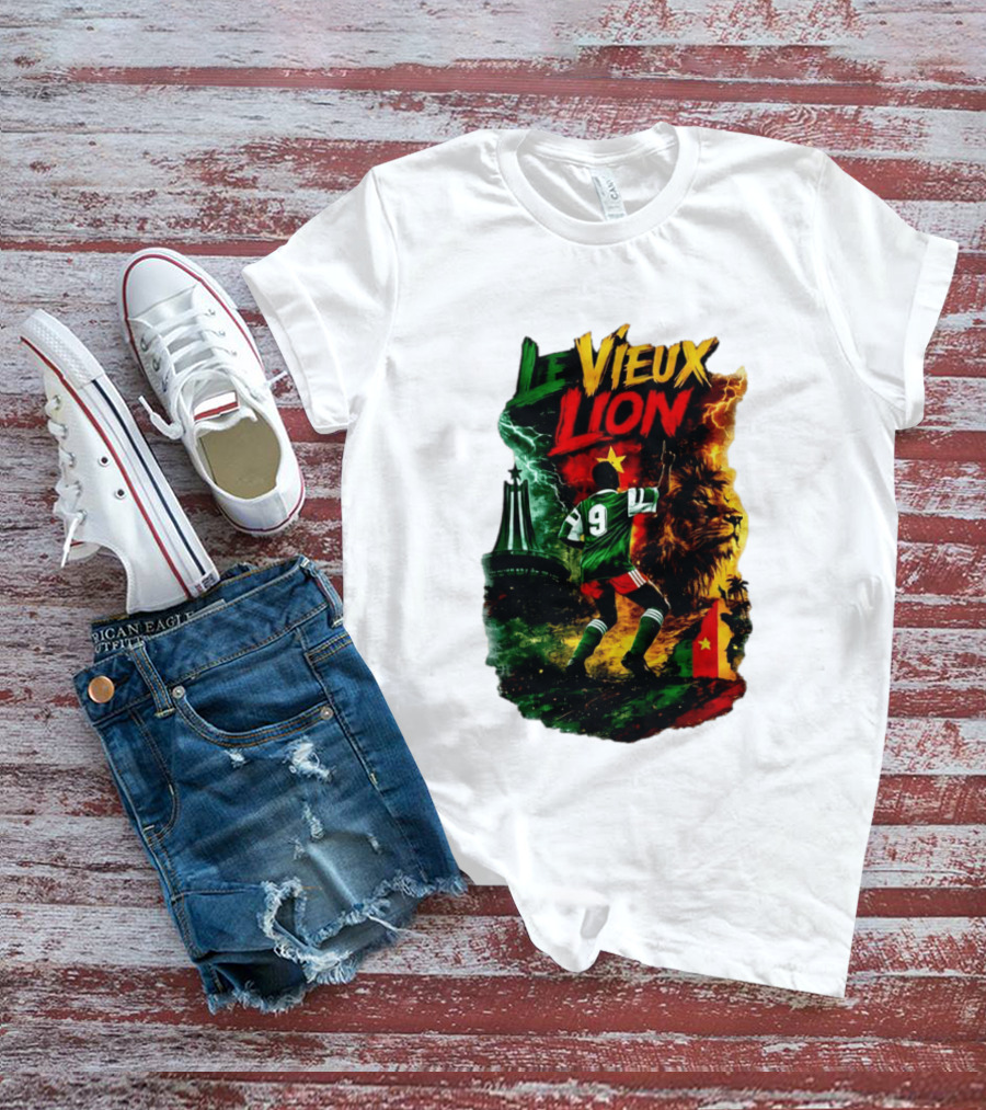 Le Vieux Lion Roger Milla Cameroon Football Icon T-Shirt