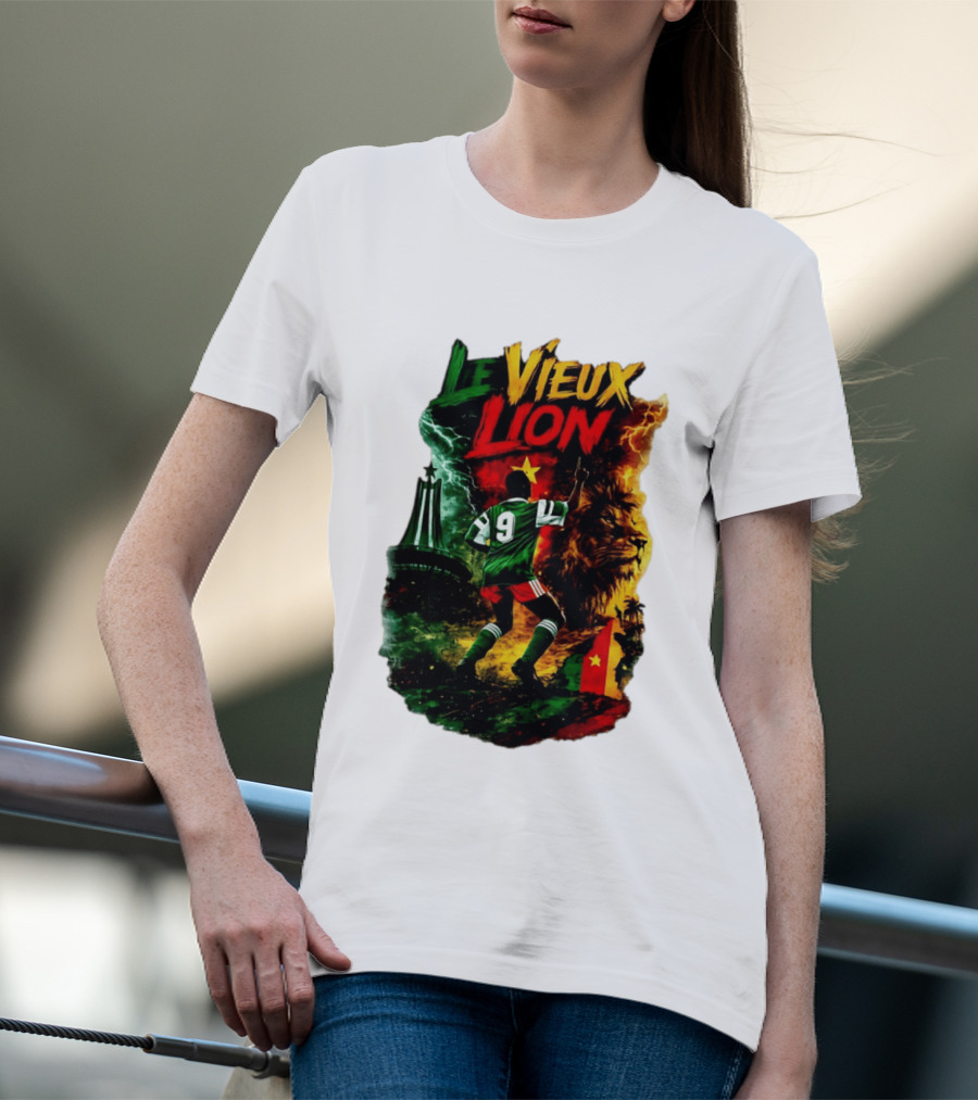 Le Vieux Lion Roger Milla Cameroon Football Icon T-Shirt