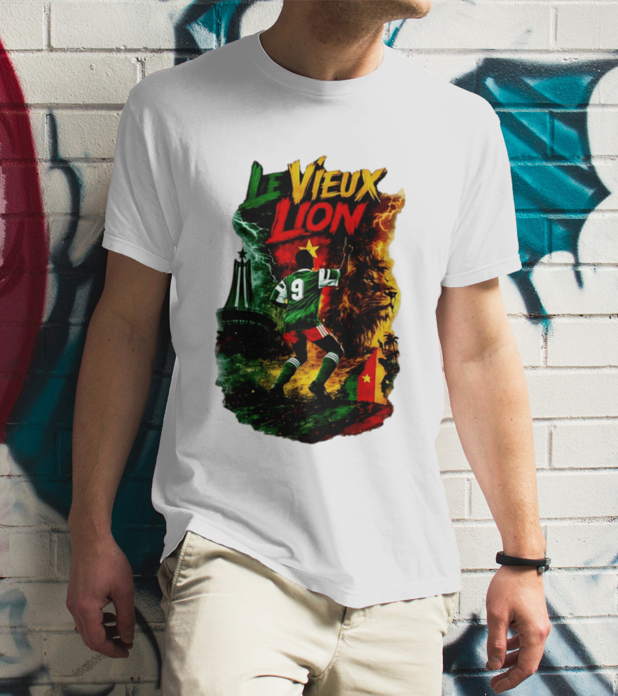 Le Vieux Lion Roger Milla Cameroon Football Icon T-Shirt