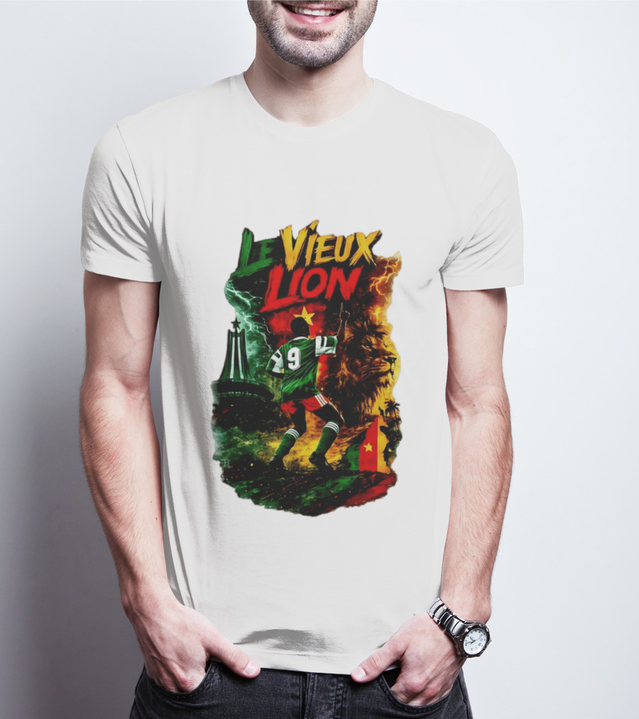 Le Vieux Lion Roger Milla Cameroon Football Icon T-Shirt